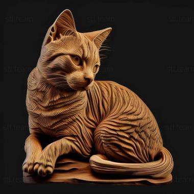 3D model German Rex cat (STL)